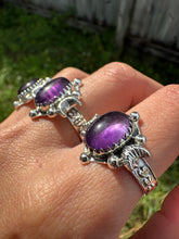 Load image into Gallery viewer, Triple Moon Goddess amethyst rings
