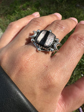 Load image into Gallery viewer, Triple Moon Goddess Hypersthene ring
