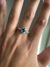 Load image into Gallery viewer, Blue Topaz triple moon goddess ring
